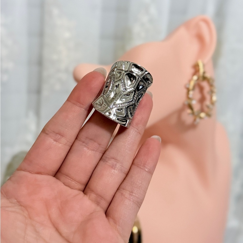 S925 Elegant Silver Geometric Ring - Picture 6 of 9